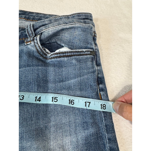 Women's KUT from the Kloth Blue Distressed cuffed Ankle Cropped Jeans Size 8 - Picture 6 of 8